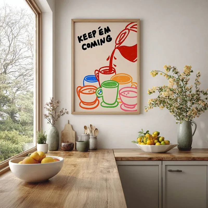 Keep'em coming Archival Canvas Wall Art - Brown media 5