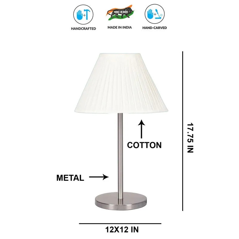 Noctra Glow Pleato Metal Table Lamp - OffWhite media 8