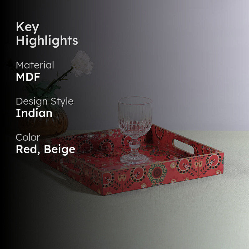 India Circus Adah Square Serving Tray media 2