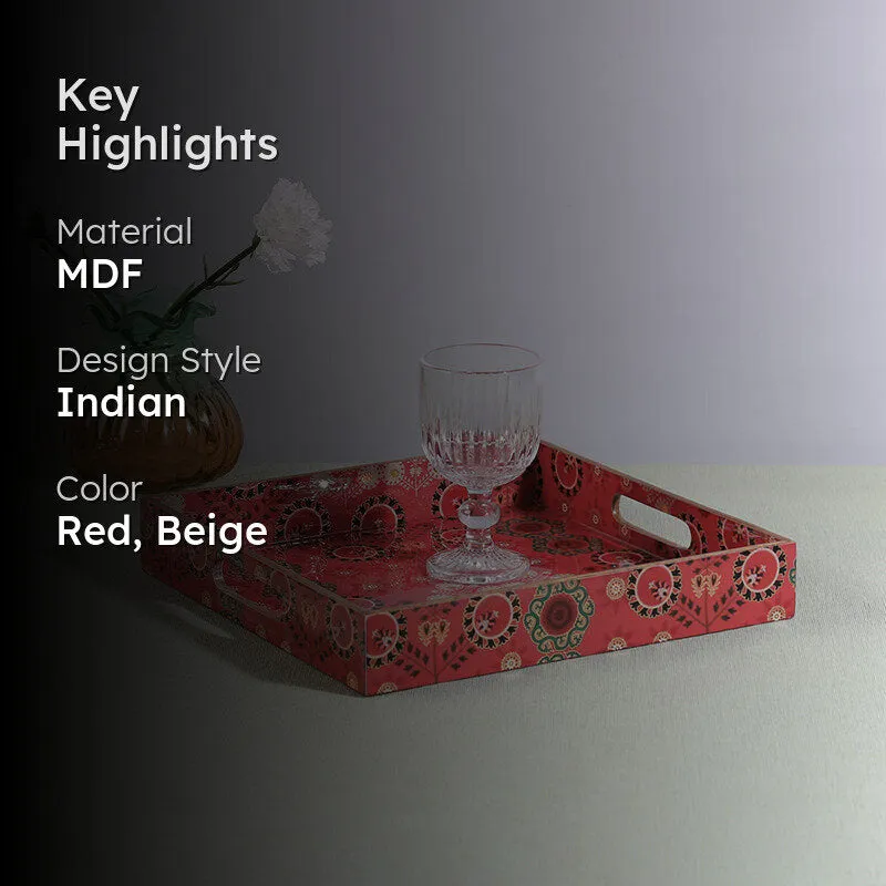 India Circus Adah Square Serving Tray media 2