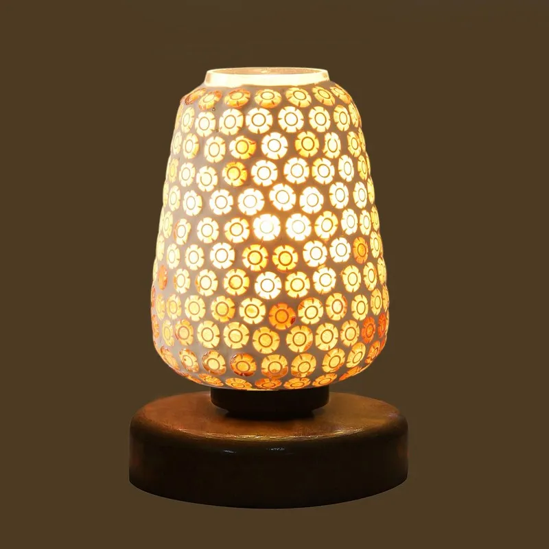 Astriva Glass Table Lamp With Wooden Base - Multicolor media 6