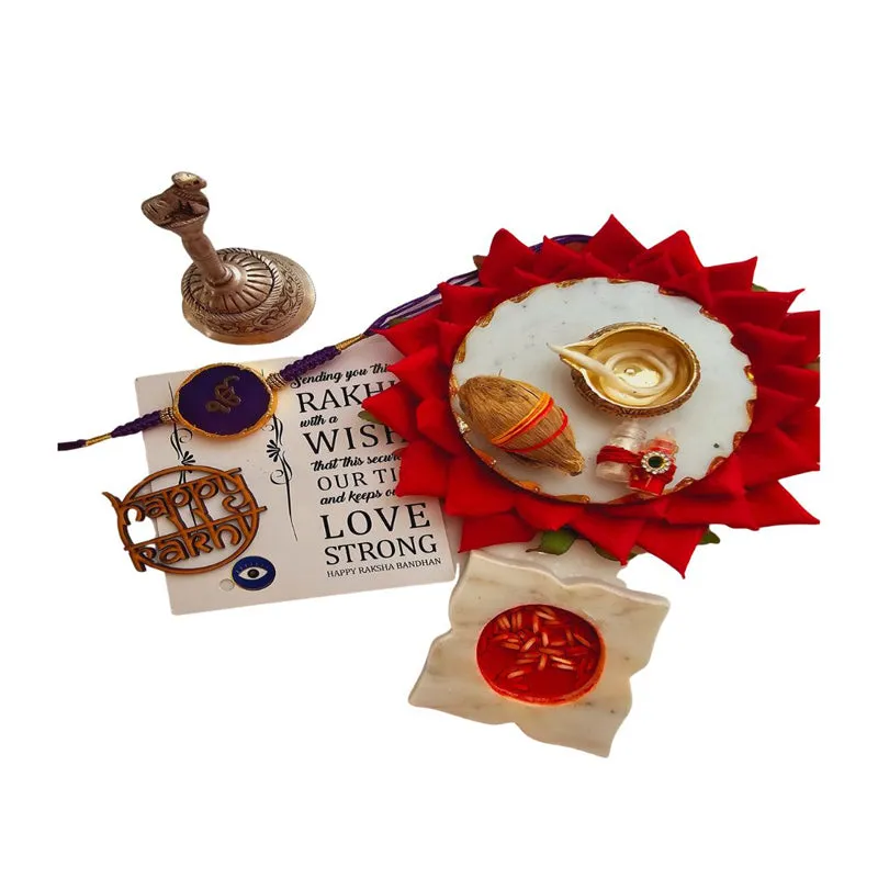 Ik Onkar Purple Agate Rakhi Gift Set media 3