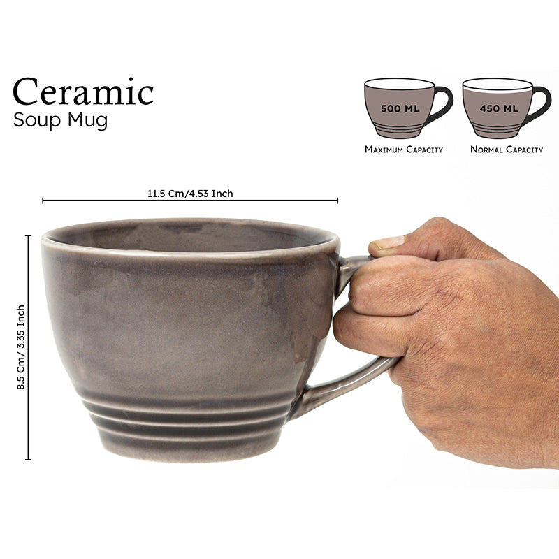 Gradient Brew Ceramic Coffee Mug (Smoke Grey) - 500 mL image 8