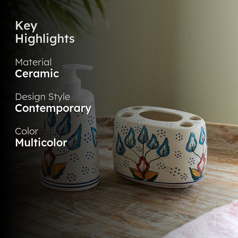 Nirva Handpainted Bathroom Set - Two Piece Set media 2