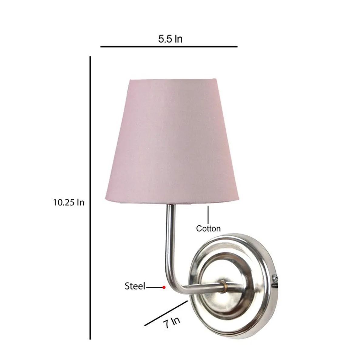 Orivelle Dusty Pink Cotton Wall Lamp - 10