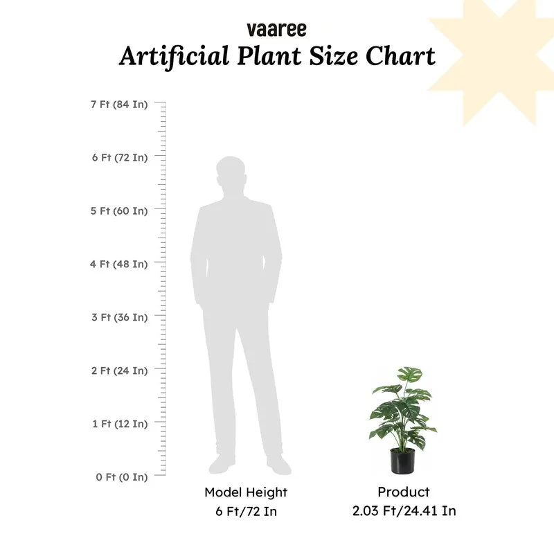 NatureScape Artificial Leaf Plant With Black Fiber Pot - 2 Feet media 7