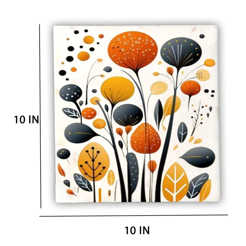 Colorburst Leaves Marble Wall Art - 10 Inches media 6