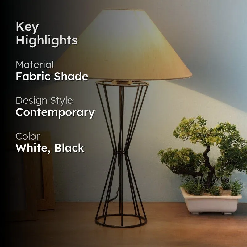 Marama Briar Fabric Table Lamp - White,Black media 2