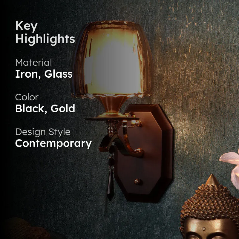 Onyxa I Iron Wall Lamp - Black media 2