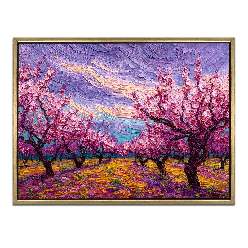 Blush Meadow Canvas Wall Painting With Frame media 3