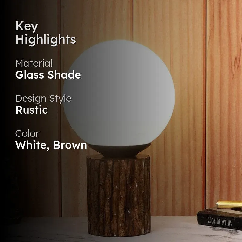 Togo Sander Moon LED Glass Table Lamp - White,Brown media 2