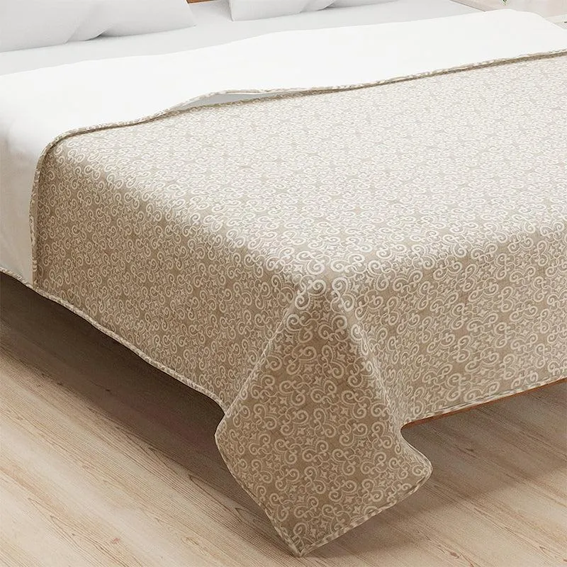Swayam Sienna Floral Cotton Dohar (Beige) - 110 GSM media 5
