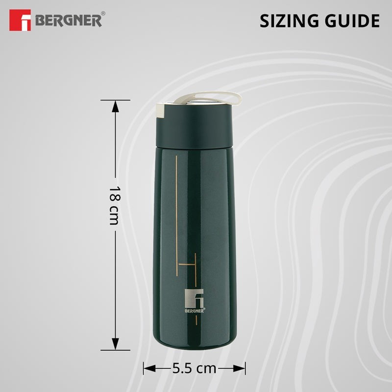 Bergner Walking Thermosteel Hot and Cold Flask (Green) -350 mL media 7
