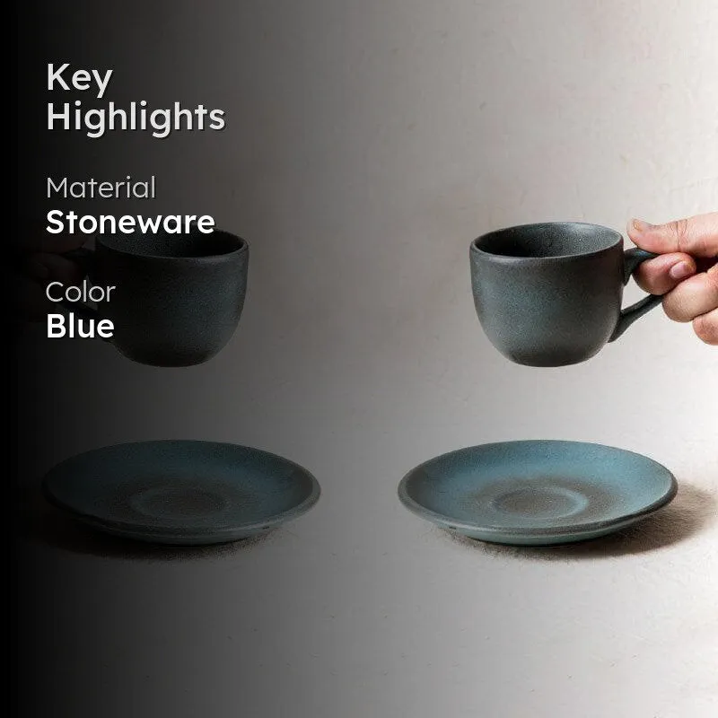 Indigo Terrain Cup & Saucers - Set Of Two media 2