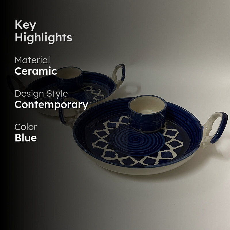 Alkina Ceramic Platter Blue - Set of Two media 2