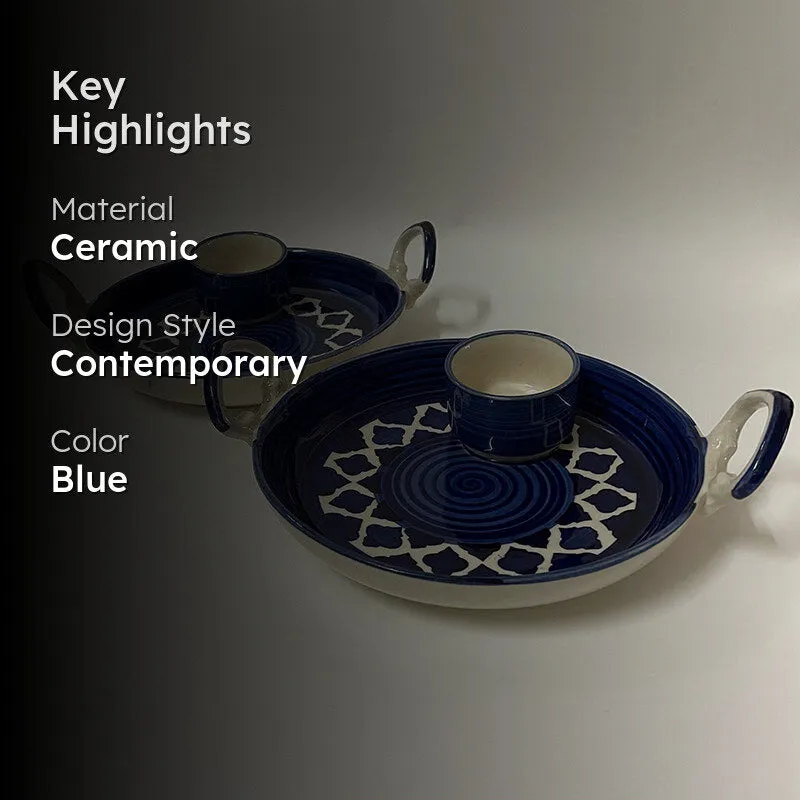 Alkina Ceramic Platter Blue - Set of Two media 2