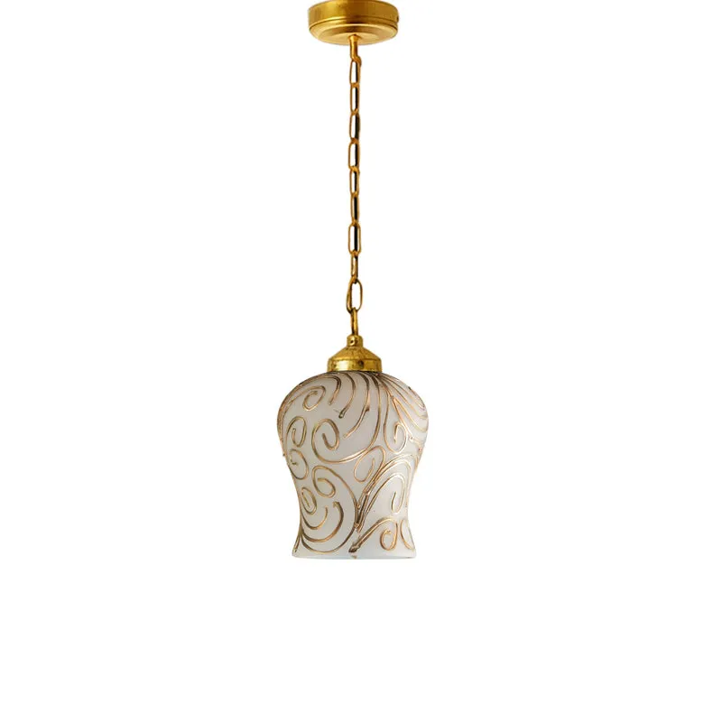 Mosaic Swirl Metal & Glass Ceiling Lamp media 4