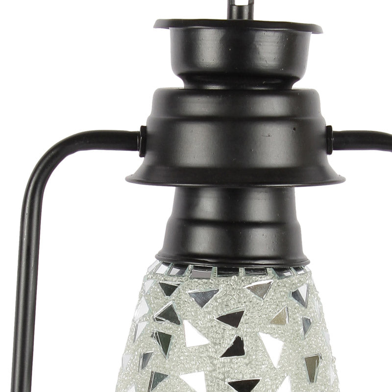 Dvija Mosaic Lantern Iron Table Lamp - Black,Silver media 6