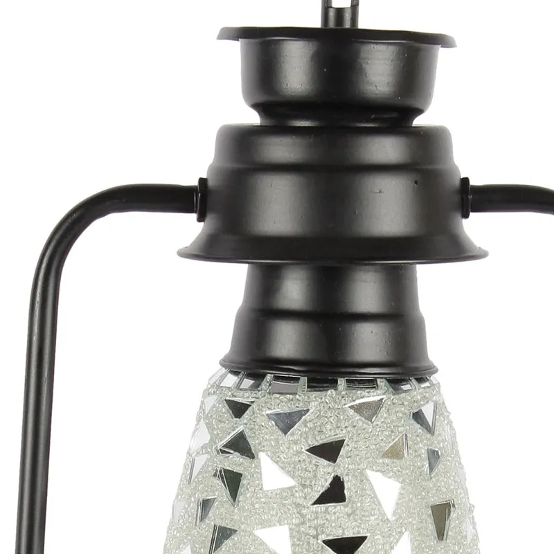 Dvija Mosaic Lantern Iron Table Lamp - Black,Silver media 6
