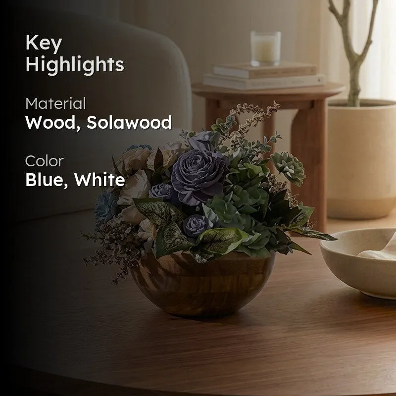 Madva Solawood Floral Bunch In Wooden Pot media 2