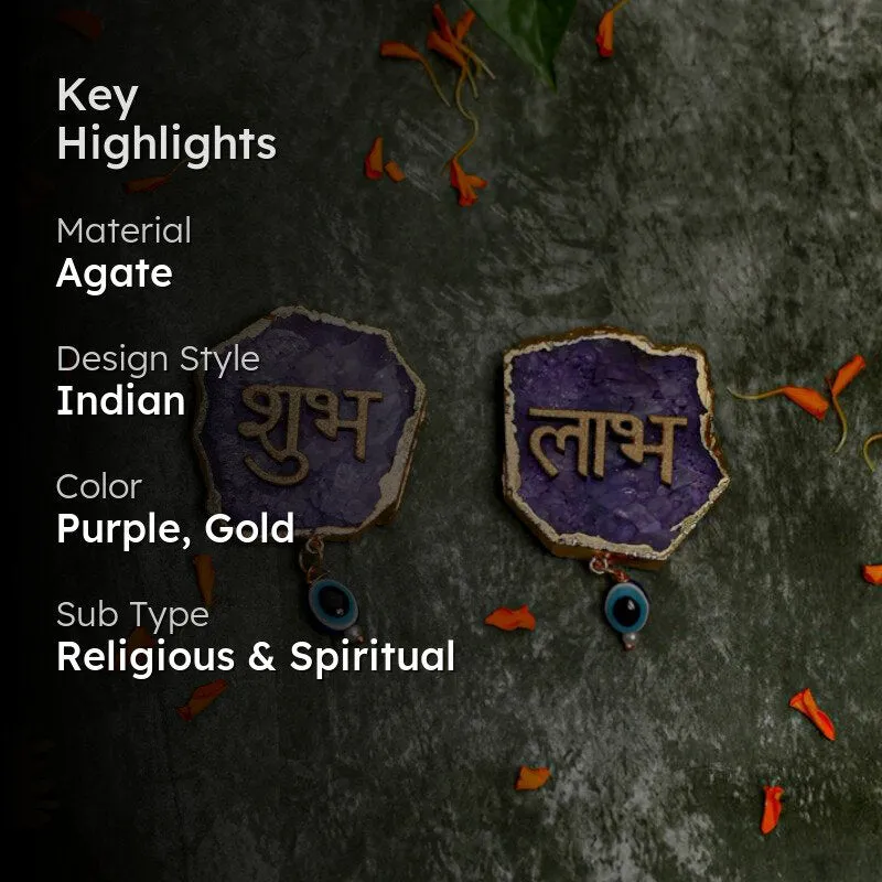 Shub Labh Agate Wall Accents (Purple) - Set Of Two media 2