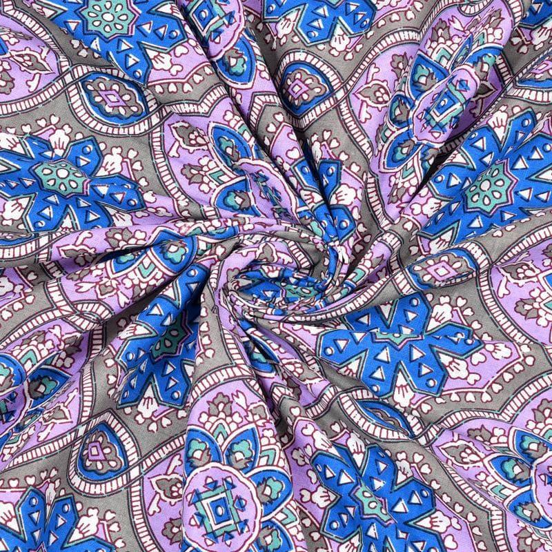 Sakaris Floral Cotton Bedsheet (Blue) - 144 TC media 7