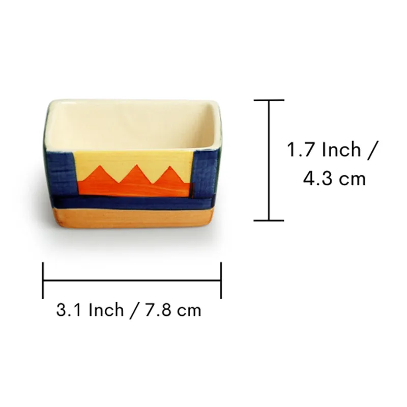 Vertex Handpainted Ceramic Dip Bowl (80 ML) - Set Of Four media 7