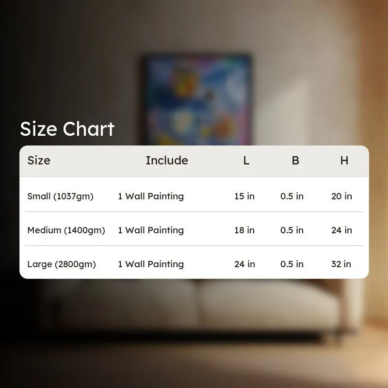 Blue Tableau Canvas Wall Painting - Black Frame media 8