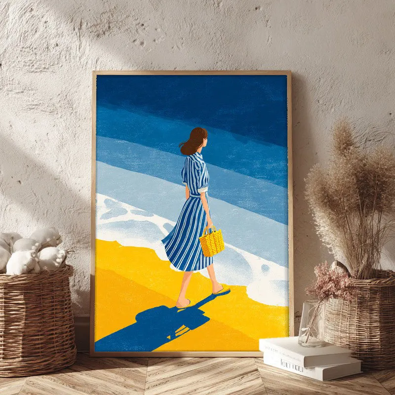Oceanview Canvas Wall Painting - Brown Frame media 3
