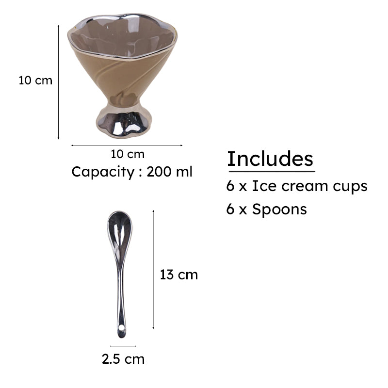 Abriya Brown Ice Cream Cup (200 ML) - Twelve Piece Set media 8