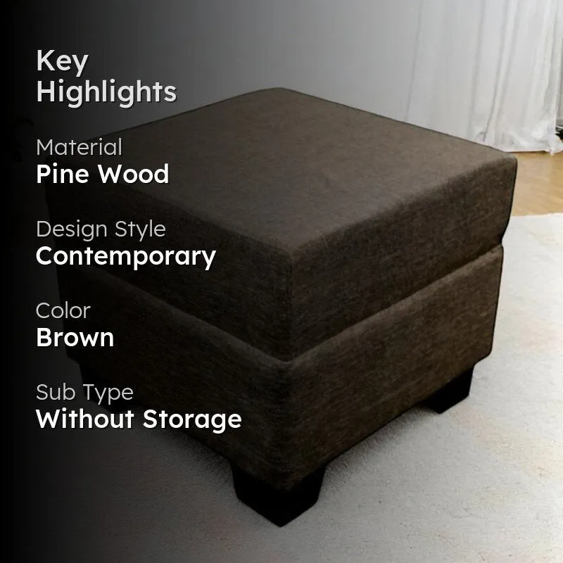 Krixon Pine Wood Pouffe - Brown media 2