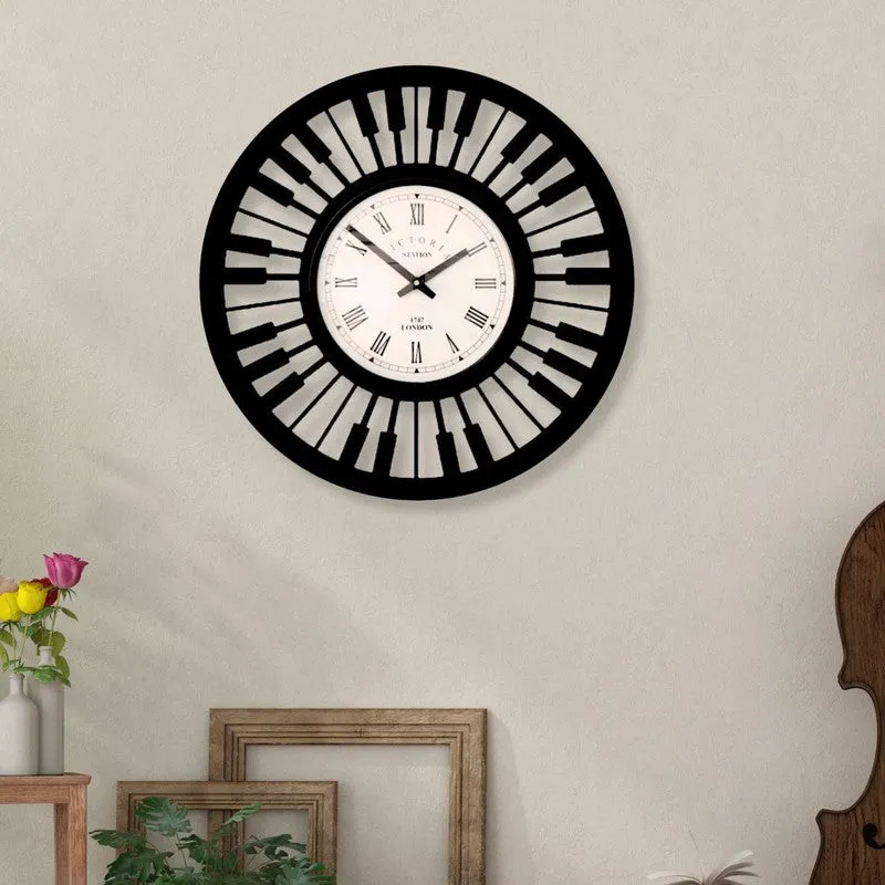 Pianorhythm Steel Analog Wall Clock - Black media 1