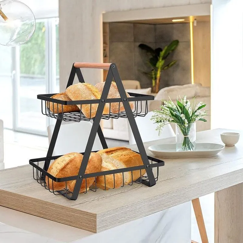Fresh 2 Tier Metal Fruit Basket media 6