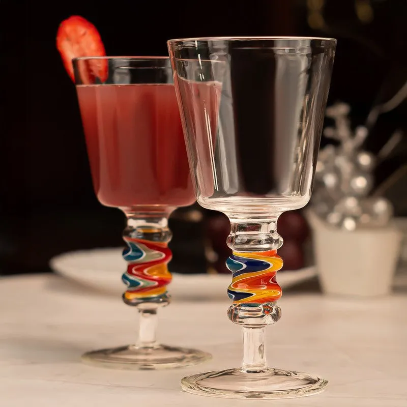 Crimson Bloom Wine Glasses(180 mL) - Set Of Two media 1