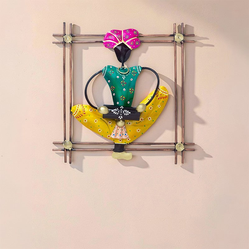 Handcrafted Folk Gana Musician Metal Wall Accent