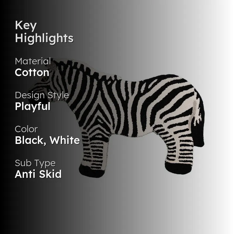 Zebra Style Cotton Carpet media 2