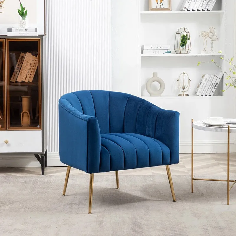 Plaino Neem Wood Accent Chair - Blue media 4