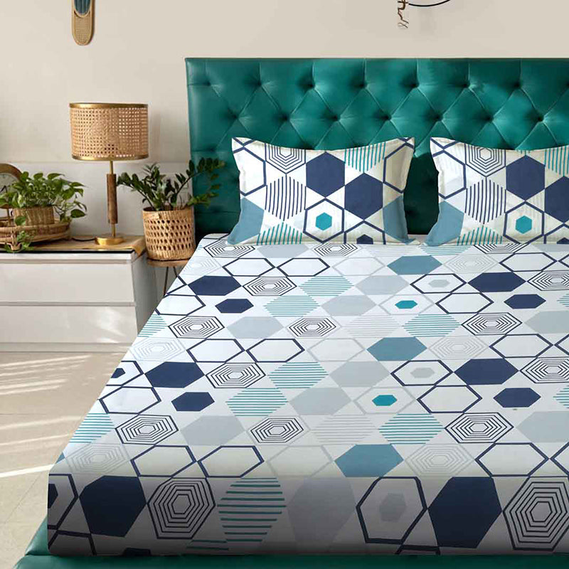 Hexa Haze Geometric Bedsheet - 130 GSM media 3