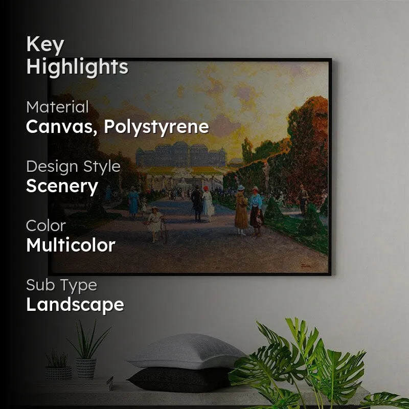 The Evening Canvas Painting - Black Frame media 2