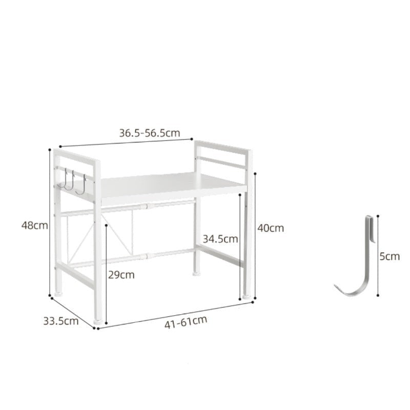 Esto Expandable Carbon Steel Microwave Stand with Adjustable Shelves media 9