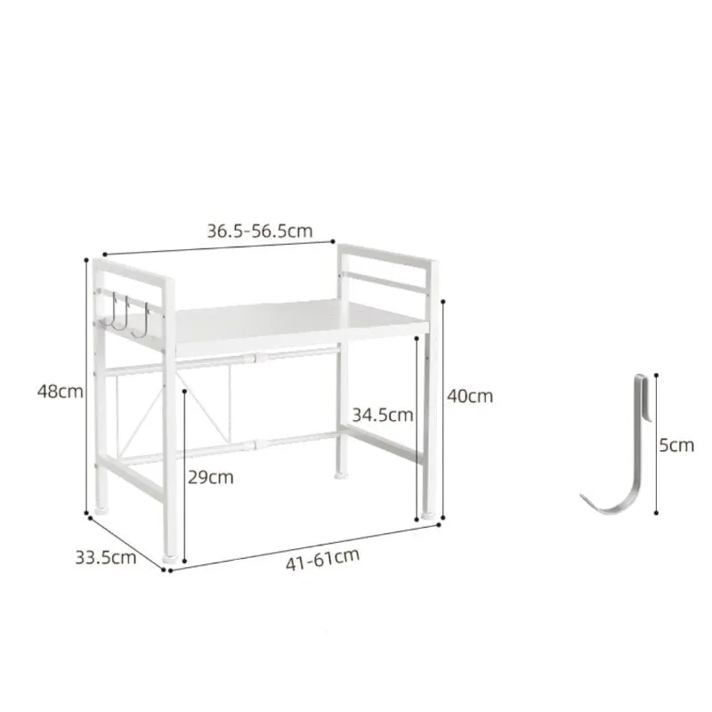 Esto Expandable Carbon Steel Microwave Stand with Adjustable Shelves media 9