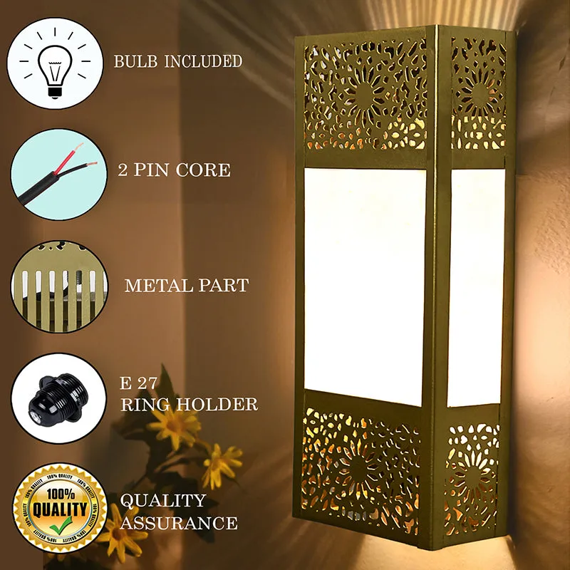 Orna Block Fabric & Metal Wall Lamp media 4