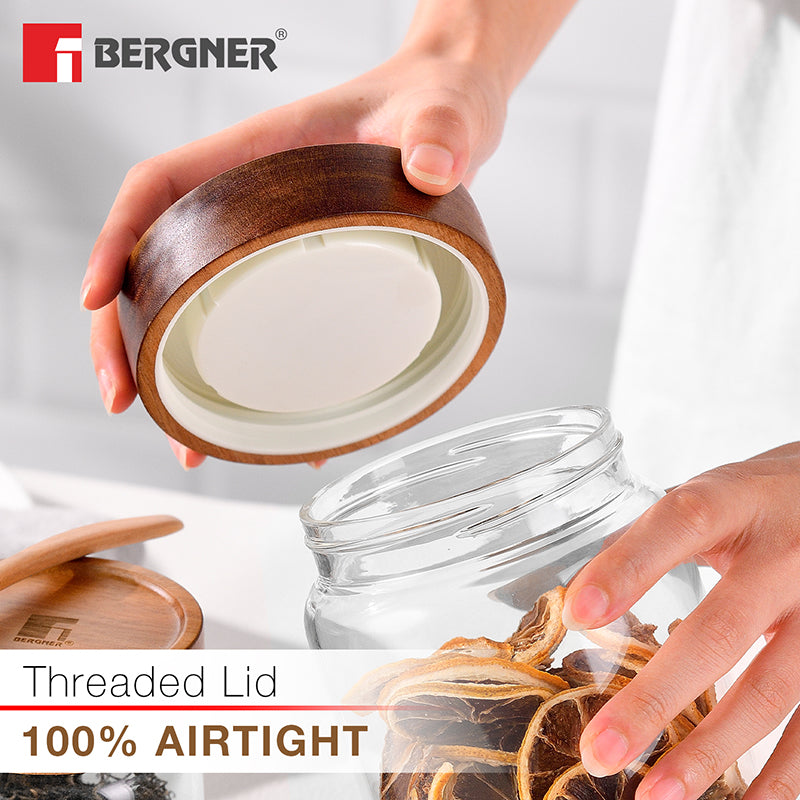 Bergner Crystal Seal Airtight Glass Storage Jar - 900 mL media 6