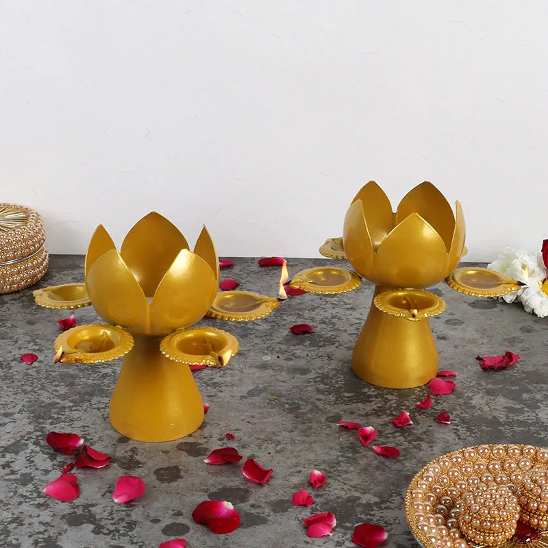 Lotus Dream Candle Holder - Set Of Two media 1