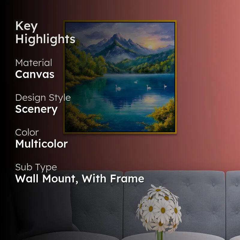 Serenity Of Water Canvas Wall Art With Frame media 2