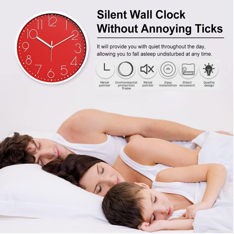 Tynox Analog Wall Clock - Red, White media 8