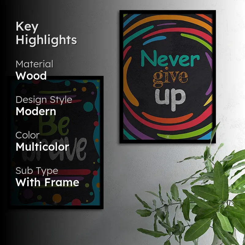 Never Give Up Wall Art - Set Of Two media 2