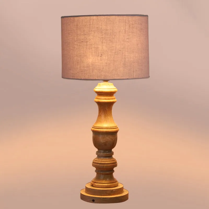 Cotin I Carve Wooden Table Lamp - Grey,Brown media 4