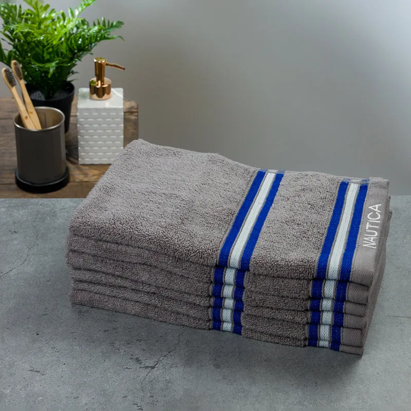 Nautica Dove Dual Cotton Hand Towel (Grey) - Set Of Six media 1