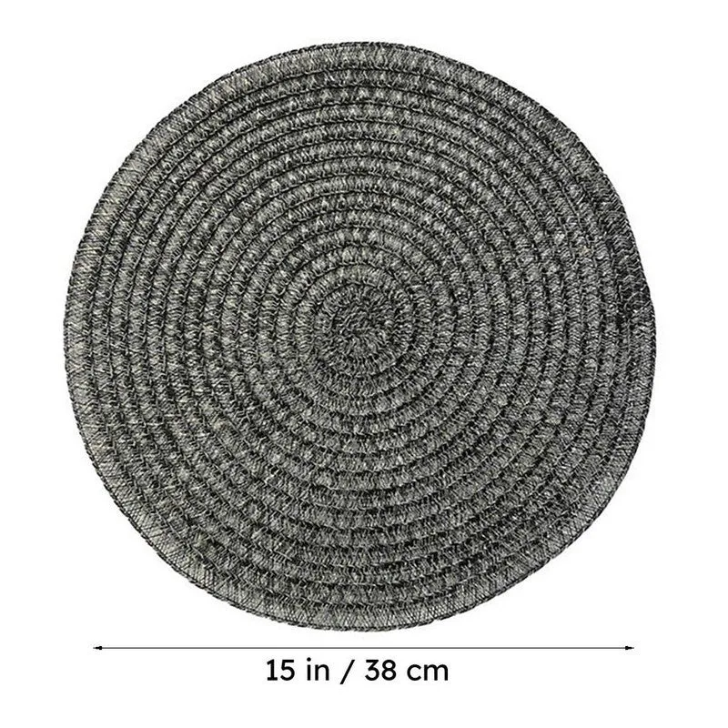 Onyxa Round Black PVC Table Mats - Set Of Four media 8